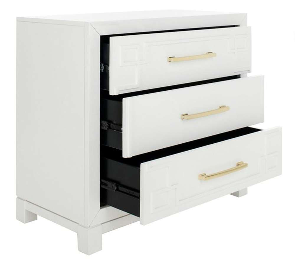 Safavieh - Raina 3 Drawer Chest - White - Gold - CHS6412A veiw 2