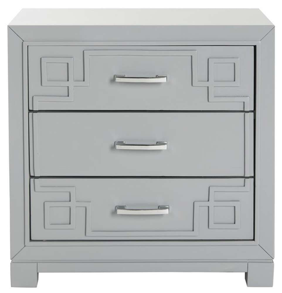 Safavieh - Raina Three Drawer Nightstand - Grey - FOX6278C veiw 1