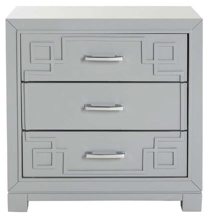 Safavieh - Raina Three Drawer Nightstand - Grey - FOX6278C veiw 1