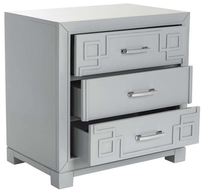 Safavieh - Raina Three Drawer Nightstand - Grey - FOX6278C veiw 3