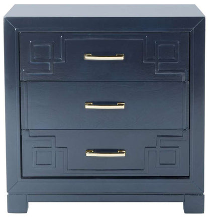 Safavieh - Raina Three Drawer Nightstand - Navy - FOX6278D veiw 1