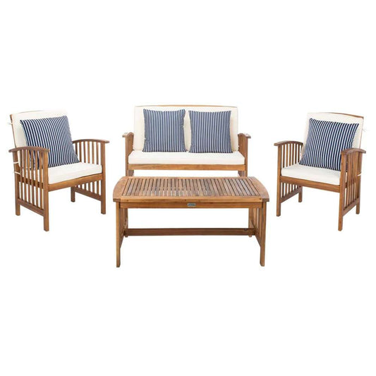 Safavieh - Rocklin 4 Pc Outdoor Set - Natural - PAT7007F veiw 1