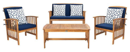 Safavieh - Rocklin 4 Pc Outdoor Set - Natural - Nvy + Trellis P - PAT7007J veiw 1