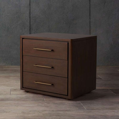 Safavieh - Rosey 3 Drawer Wood Nightstand - Brown - SFV7701A veiw 3