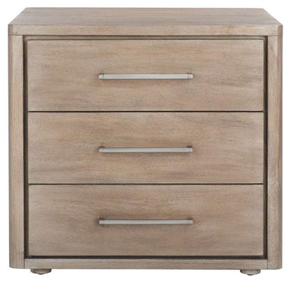Safavieh - Rosey 3 Drawer Wood Nightstand - Light Brown - SFV7701B veiw 1