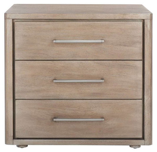 Safavieh - Rosey 3 Drawer Wood Nightstand - Light Brown - SFV7701B veiw 1
