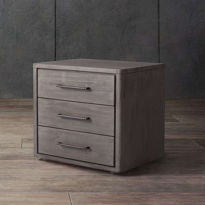 Safavieh - Rosey 3 Drawer Wood Nightstand - Light Grey - SFV7701C veiw 3