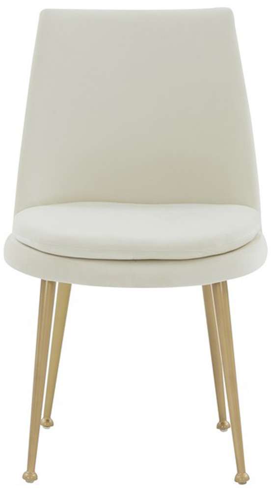Safavieh - Rynaldo Upholstered Dining Chair - Creme - Gold - SFV4812C veiw 1