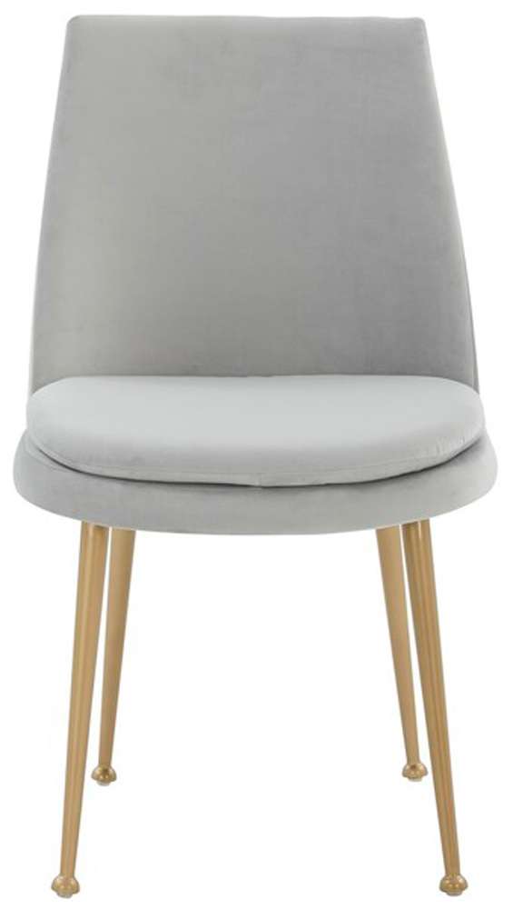 Safavieh - Rynaldo Upholstered Dining Chair - Light Grey - Gold - SFV4812A veiw 1