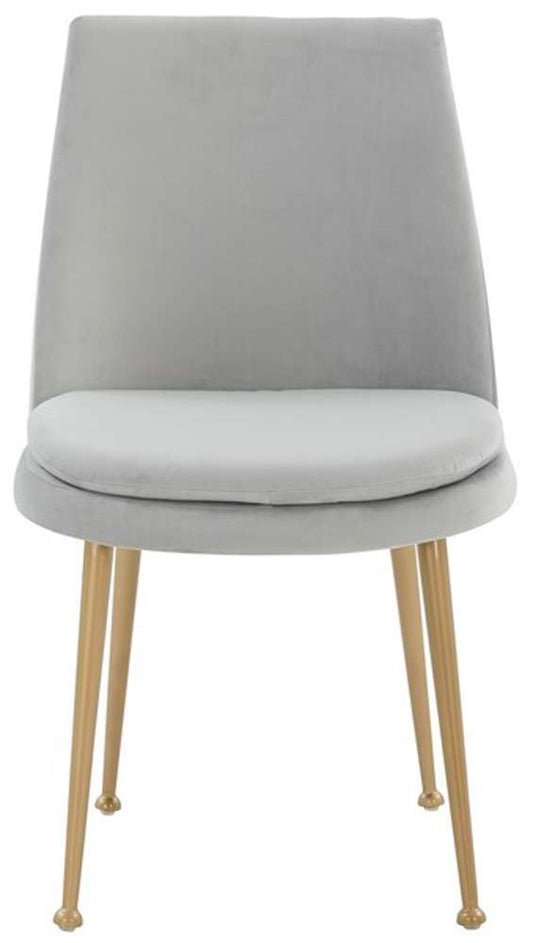 Safavieh - Rynaldo Upholstered Dining Chair - Light Grey - Gold - SFV4812A veiw 1