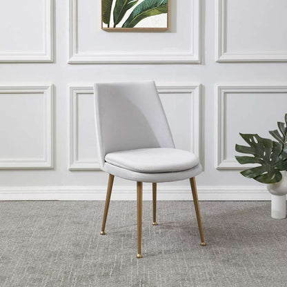 Safavieh - Rynaldo Upholstered Dining Chair - Light Grey - Gold - SFV4812A veiw 2