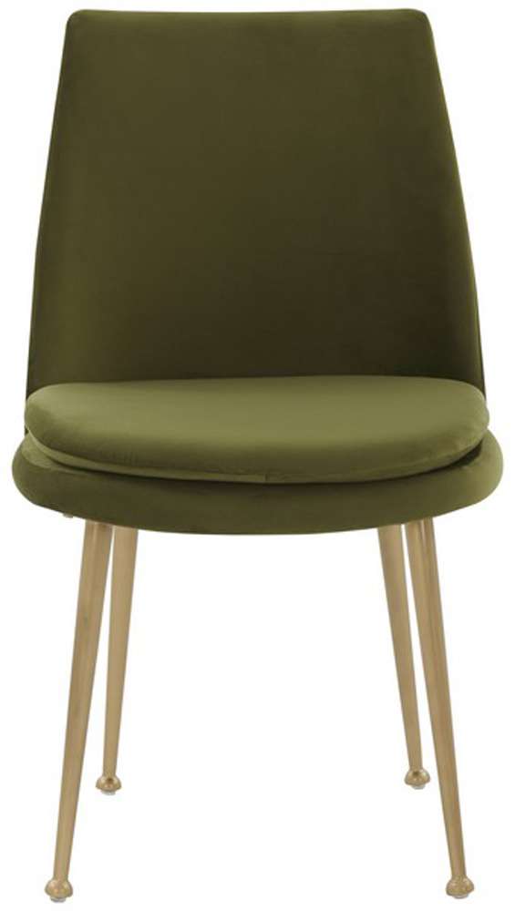 Safavieh - Rynaldo Upholstered Dining Chair - Olive Green - Gold - SFV4812B veiw 1