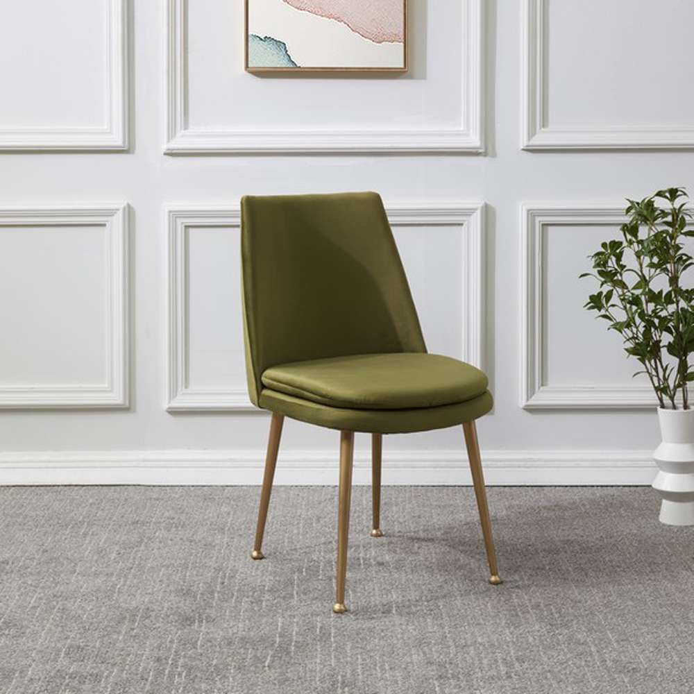 Safavieh - Rynaldo Upholstered Dining Chair - Olive Green - Gold - SFV4812B veiw 2