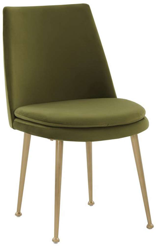 Safavieh - Rynaldo Upholstered Dining Chair - Olive Green - Gold - SFV4812B veiw 3