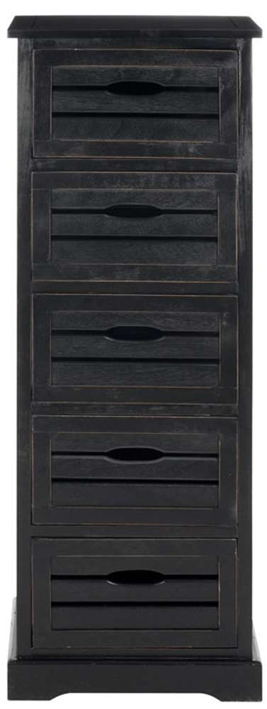 Safavieh - Sarina Cabinet - Distressed Black  - AMH5714B veiw 1