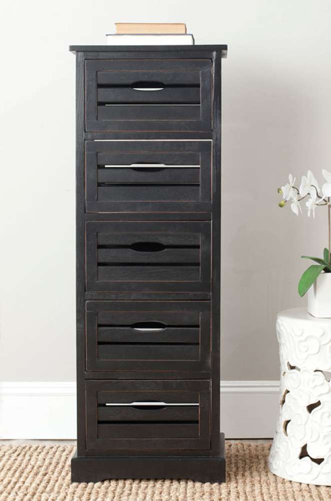 Safavieh - Sarina Cabinet - Distressed Black  - AMH5714B veiw 2