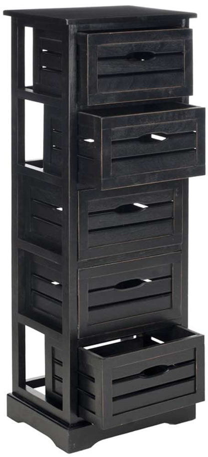 Safavieh - Sarina Cabinet - Distressed Black  - AMH5714B veiw 3