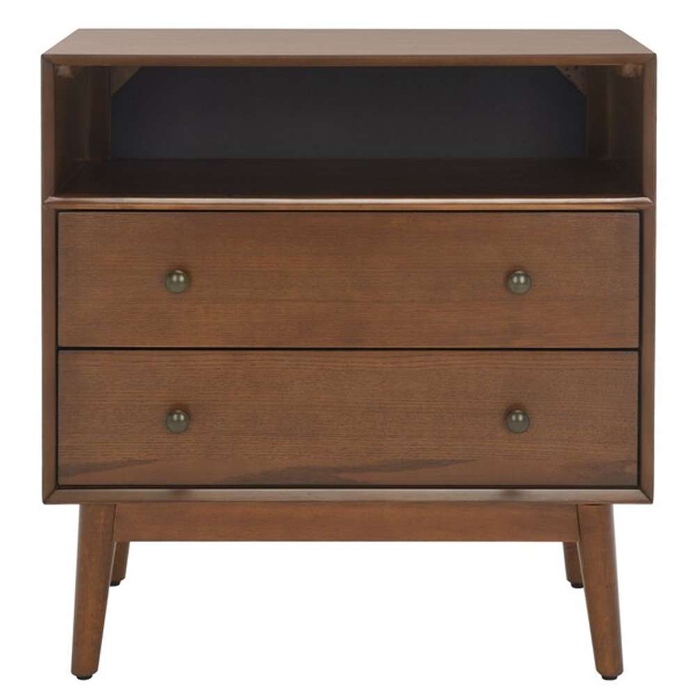 Safavieh - Scully 2 Drawer 1 Shelf Chest - Medium Oak - Antique Gold - CHS6416C veiw 1