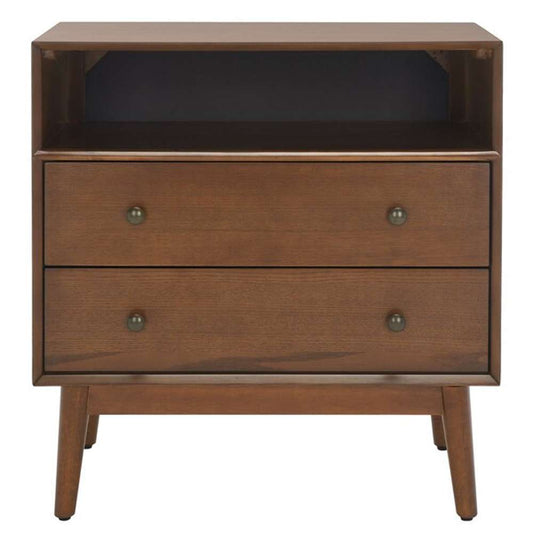 Safavieh - Scully 2 Drawer 1 Shelf Chest - Medium Oak - Antique Gold - CHS6416C veiw 1