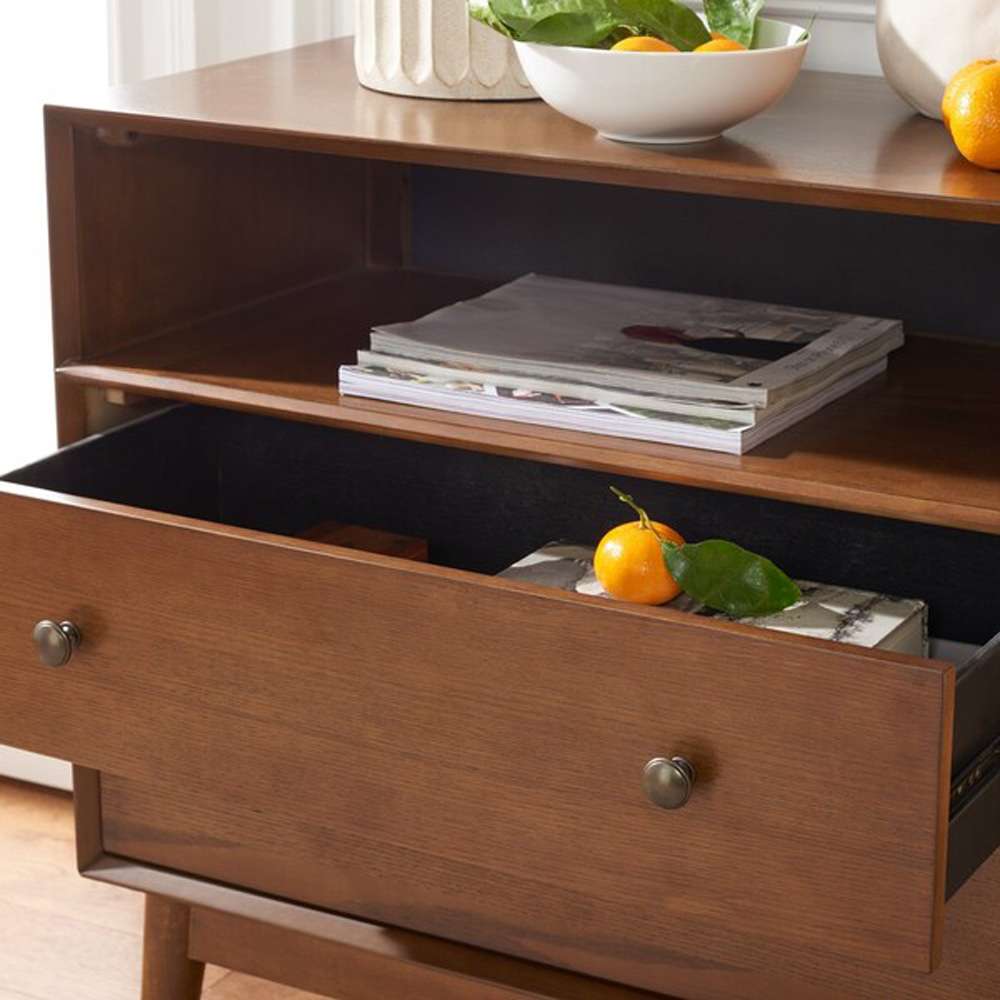 Safavieh - Scully 2 Drawer 1 Shelf Chest - Medium Oak - Antique Gold - CHS6416C veiw 2