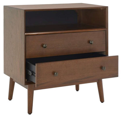 Safavieh - Scully 2 Drawer 1 Shelf Chest - Medium Oak - Antique Gold - CHS6416C veiw 4