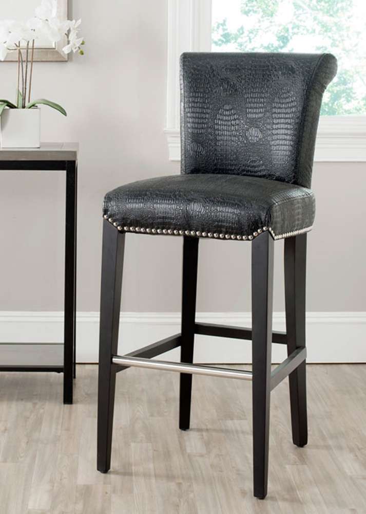 Safavieh - Seth Barstool - Black - Crocodile - MCR4510E veiw 2