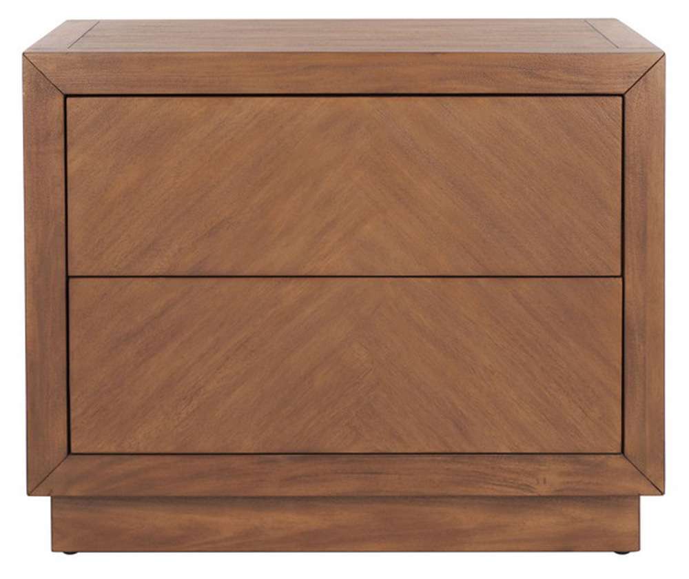 Safavieh - Steve 2 Drawer Wood Nightstand - Brown - SFV7700A veiw 1