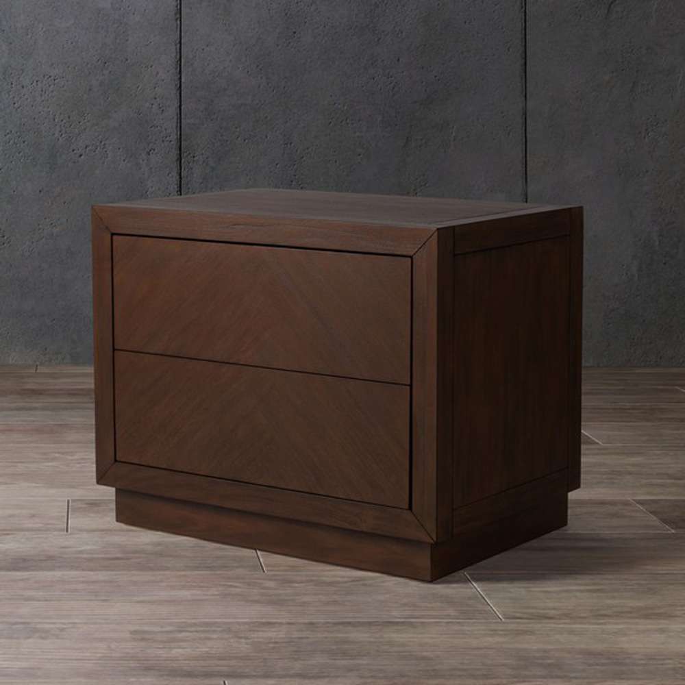 Safavieh - Steve 2 Drawer Wood Nightstand - Brown - SFV7700A veiw 3