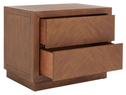 Safavieh - Steve 2 Drawer Wood Nightstand - Brown - SFV7700A veiw 4