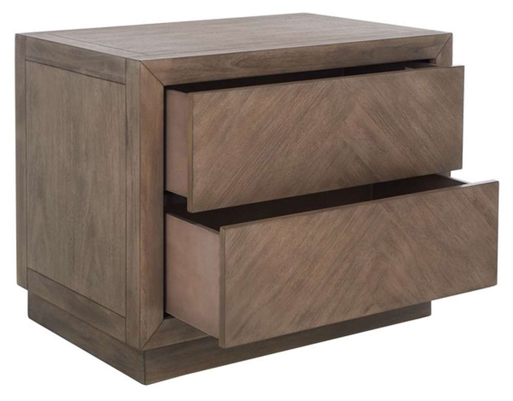 Safavieh - Steve 2 Drawer Wood Nightstand - Light Brown - SFV7700B veiw 4