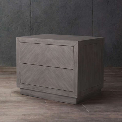 Safavieh - Steve 2 Drawer Wood Nightstand - Light Grey - SFV7700C veiw 3