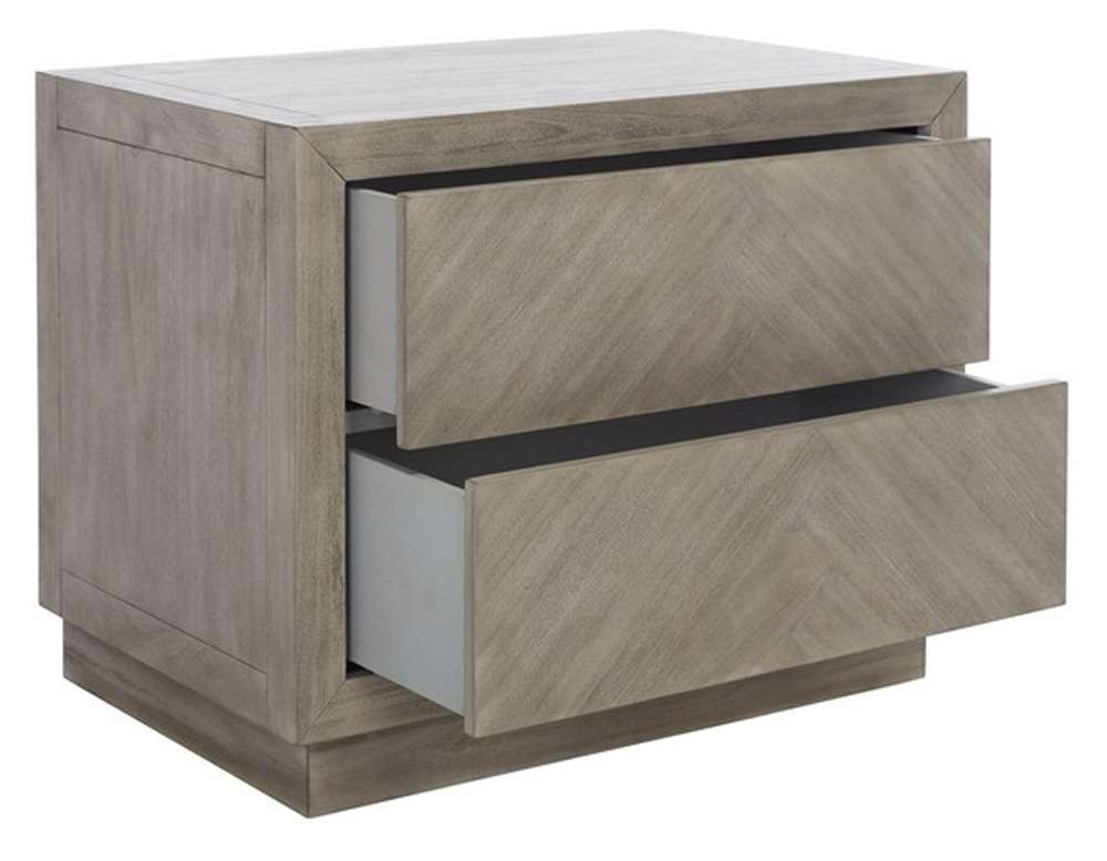 Safavieh - Steve 2 Drawer Wood Nightstand - Light Grey - SFV7700C veiw 4