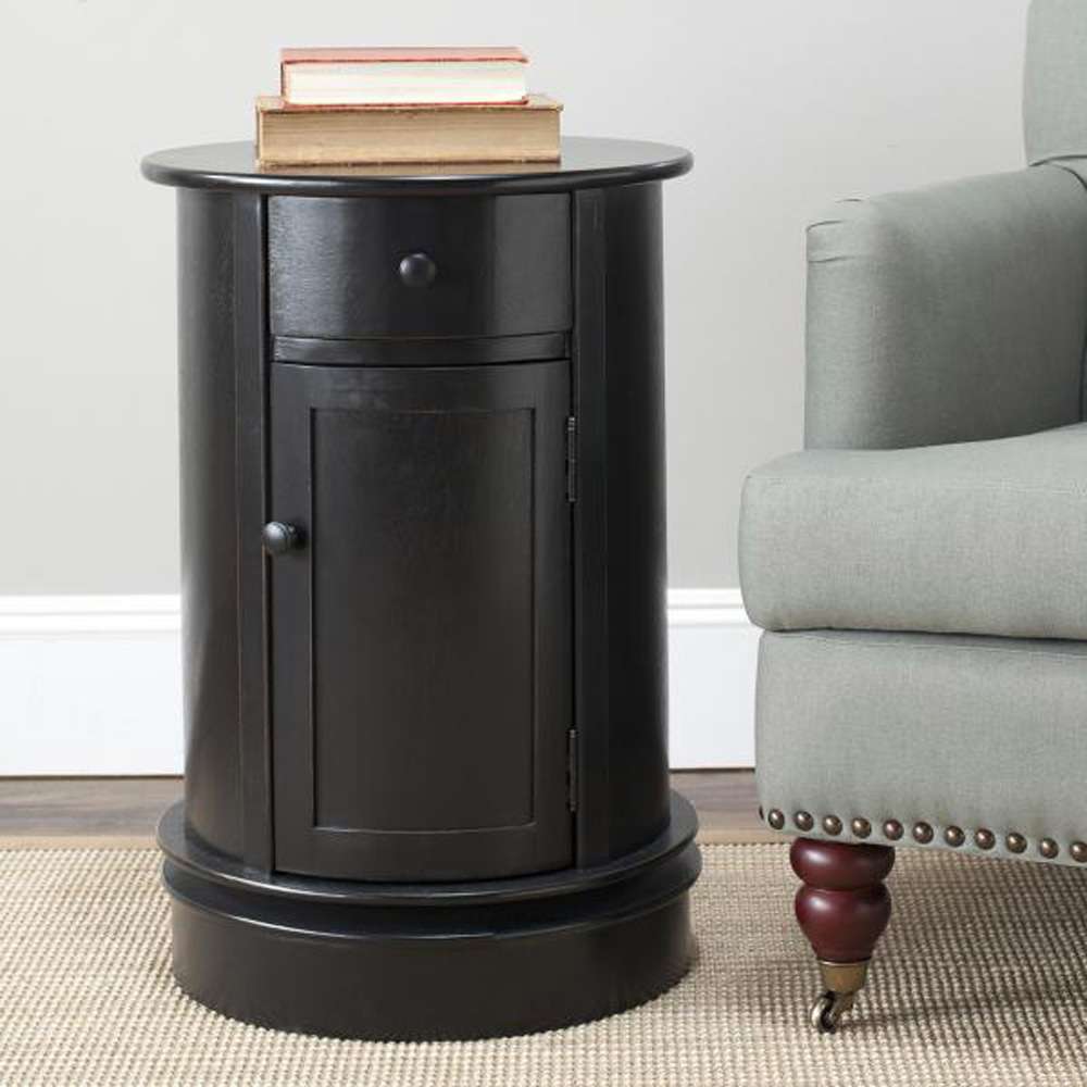 Safavieh - Tabitha Swivel Accent Table - Distressed Black  - AMH5712B veiw 2