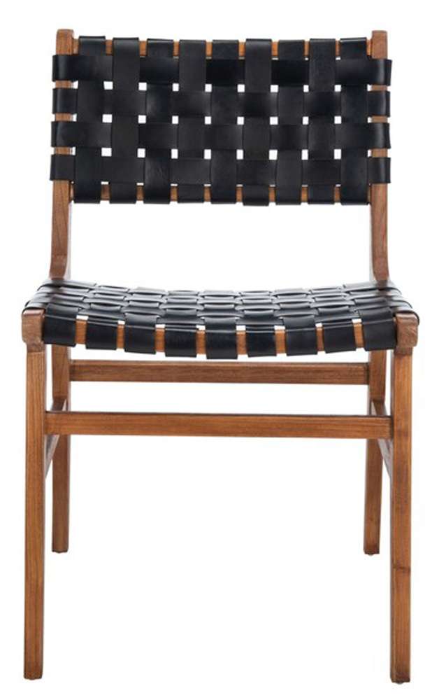 Safavieh - Taika Leather Dining Chair - Black - Natural  (Set of 2) - DCH4000C-SET2 veiw 1