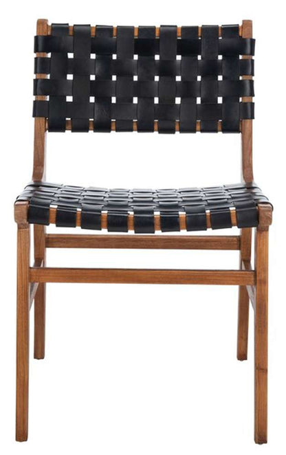 Safavieh - Taika Leather Dining Chair - Black - Natural  (Set of 2) - DCH4000C-SET2 veiw 1