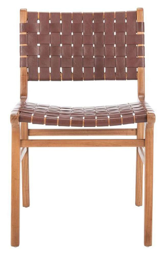 Safavieh - Taika Leather Dining Chair - Cognac - Natural  (Set of 2) - DCH4000A-SET2 veiw 1