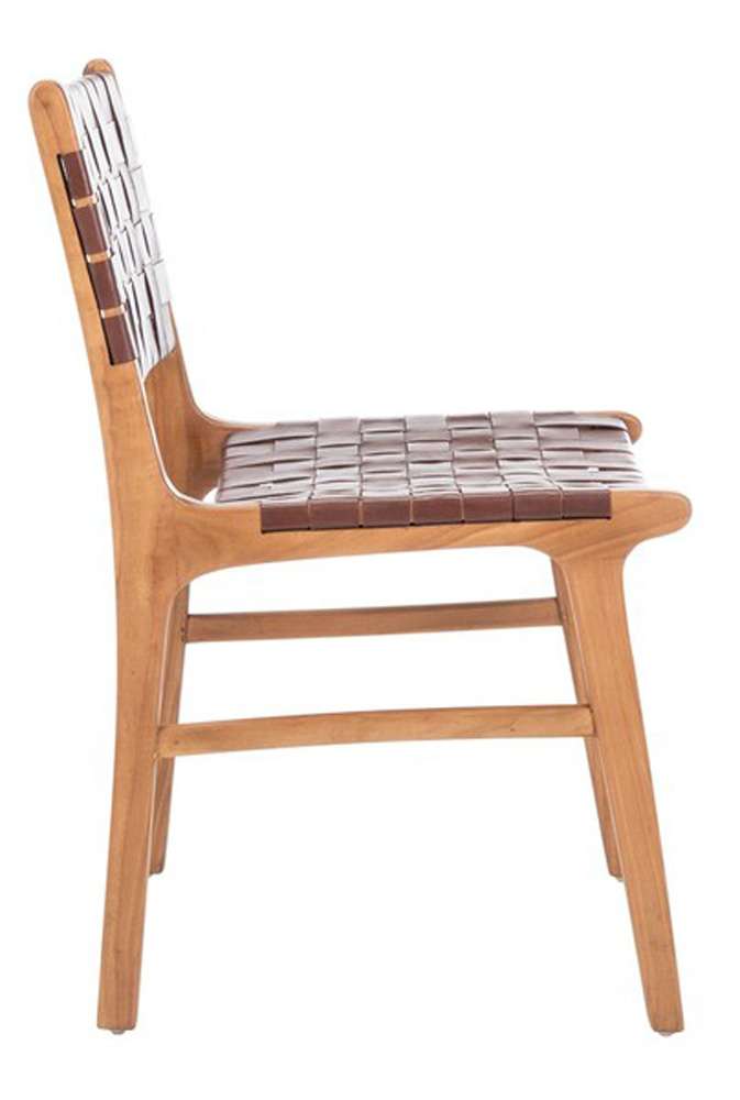 Safavieh - Taika Leather Dining Chair - Cognac - Natural  (Set of 2) - DCH4000A-SET2 veiw 4