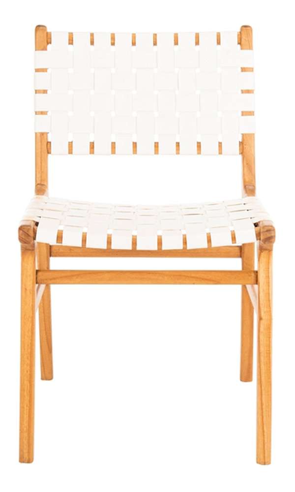 Safavieh - Taika Leather Dining Chair - White - Natural  (Set of 2) - DCH4000B-SET2 veiw 1