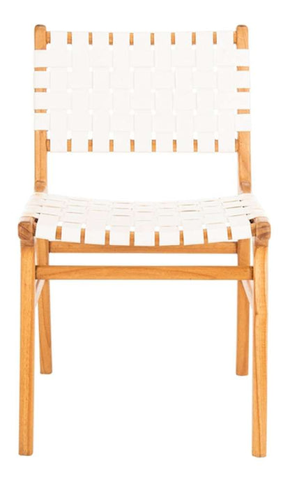 Safavieh - Taika Leather Dining Chair - White - Natural  (Set of 2) - DCH4000B-SET2 veiw 1