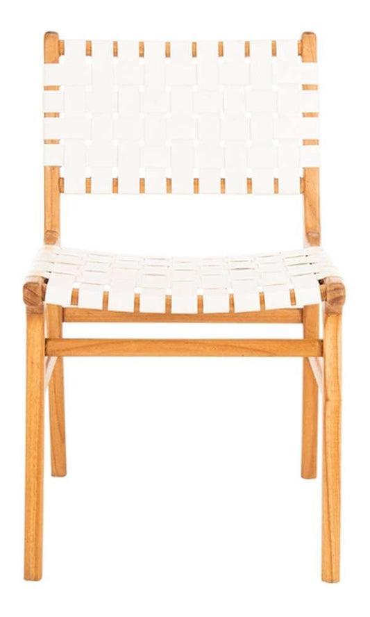 Safavieh - Taika Leather Dining Chair - White - Natural  (Set of 2) - DCH4000B-SET2 veiw 1