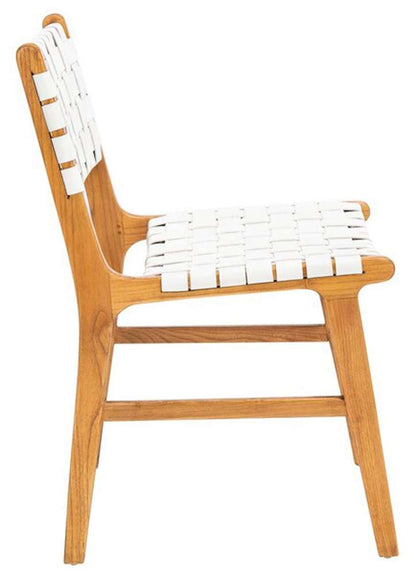 Safavieh - Taika Leather Dining Chair - White - Natural  (Set of 2) - DCH4000B-SET2 veiw 3