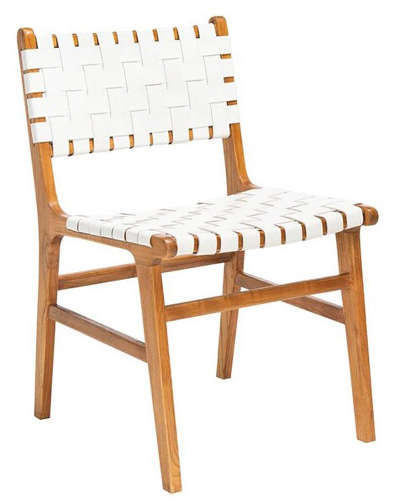 Safavieh - Taika Leather Dining Chair - White - Natural  (Set of 2) - DCH4000B-SET2 veiw 4