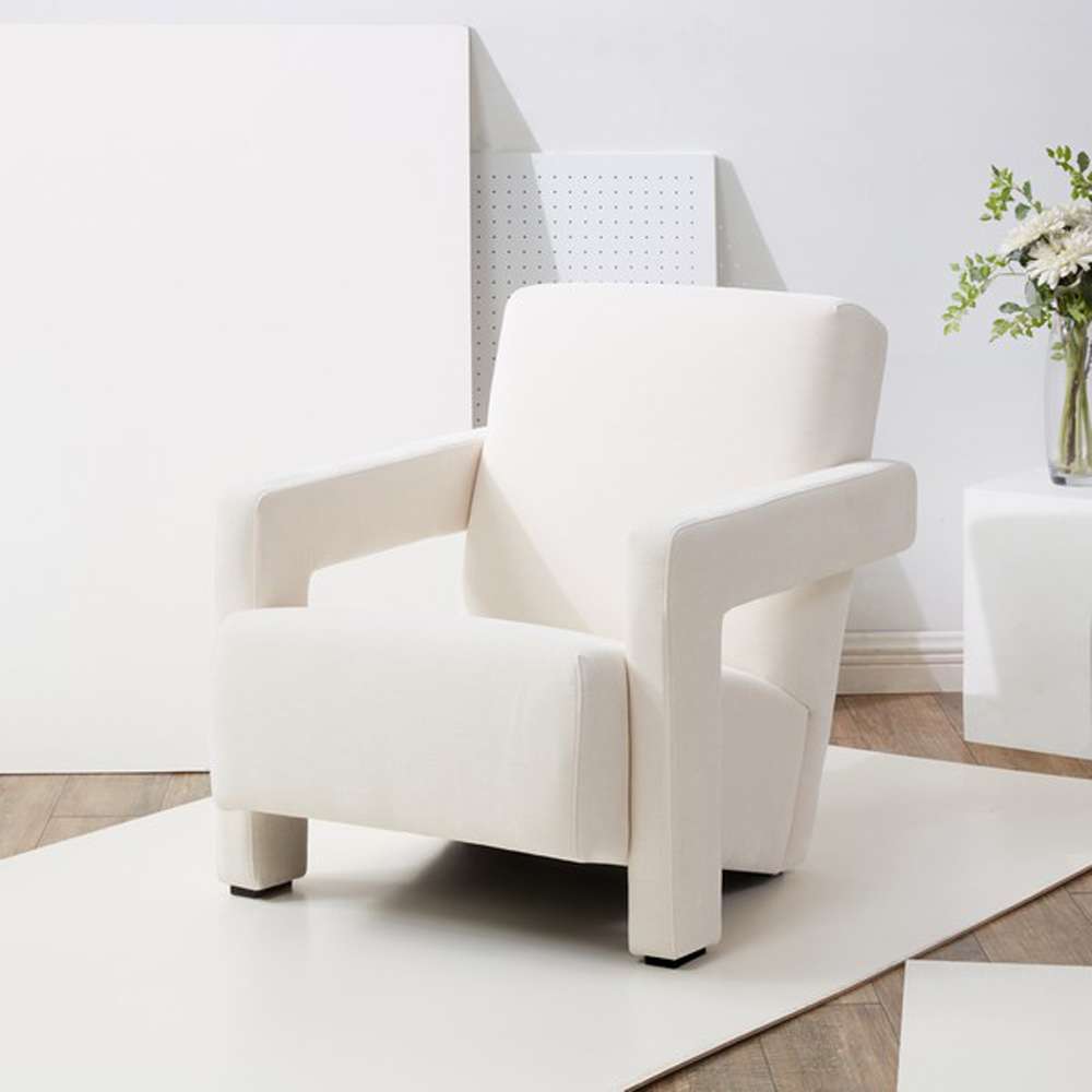 Safavieh - Taylor Modern Velvet Accent Chair - Ivory - SFV5046A veiw 3