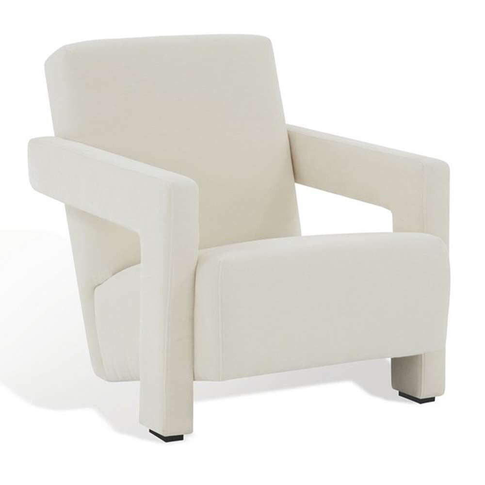 Safavieh - Taylor Modern Velvet Accent Chair - Ivory - SFV5046A veiw 4