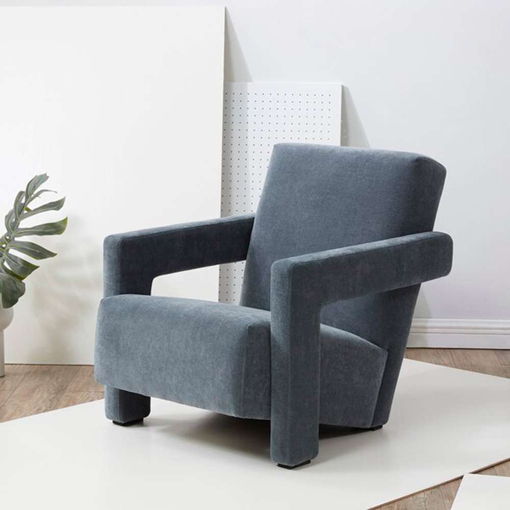 Safavieh - Taylor Modern Velvet Accent Chair - Navy - SFV5046D veiw 2