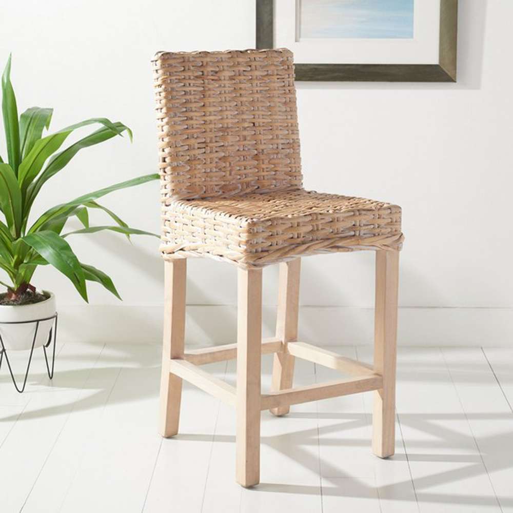 Safavieh - Tobie Rattan Counter Stool - White Washed - BST6501D veiw 2