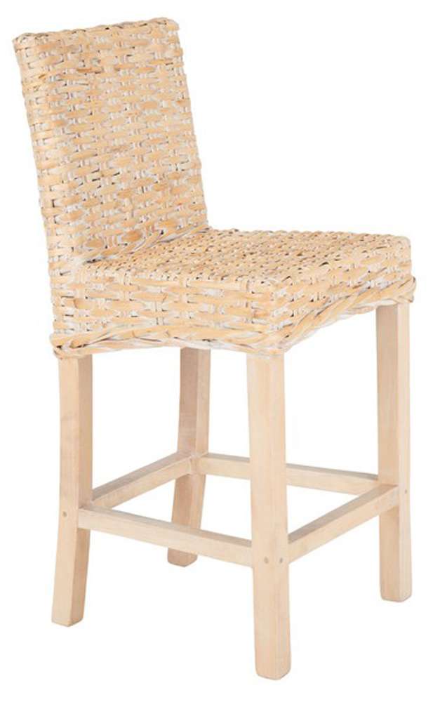 Safavieh - Tobie Rattan Counter Stool - White Washed - BST6501C veiw 3