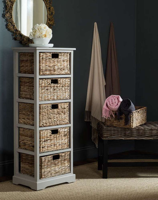 Safavieh - Vedette 5 Basket Storage Tower - Vintage Grey - AMH5739D veiw 2
