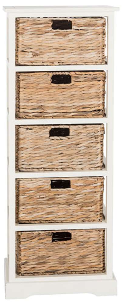 Safavieh - Vedette 5 Basket Storage Tower - Vintage White - AMH5739B veiw 1
