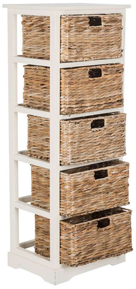 Safavieh - Vedette 5 Basket Storage Tower - Vintage White - AMH5739B veiw 3